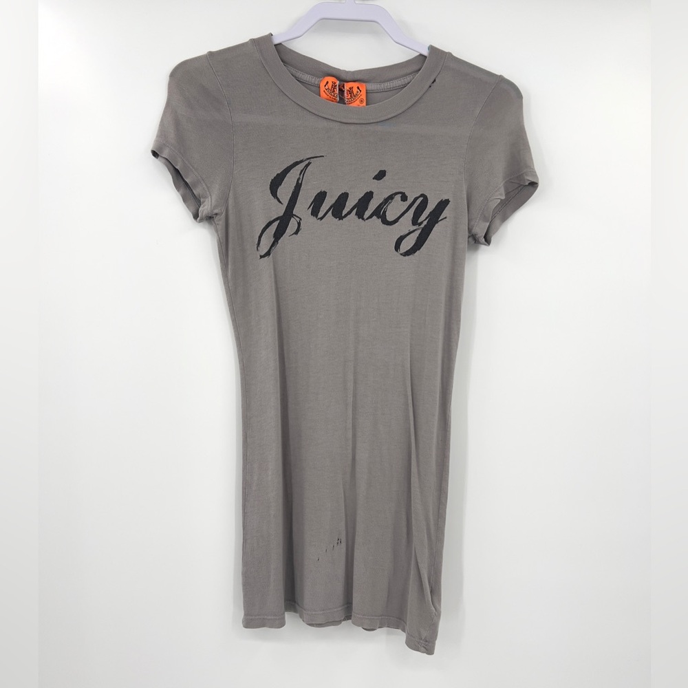 Juicy Couture Charcoal Tee Shirt Cotton Top Y2K made in the USA